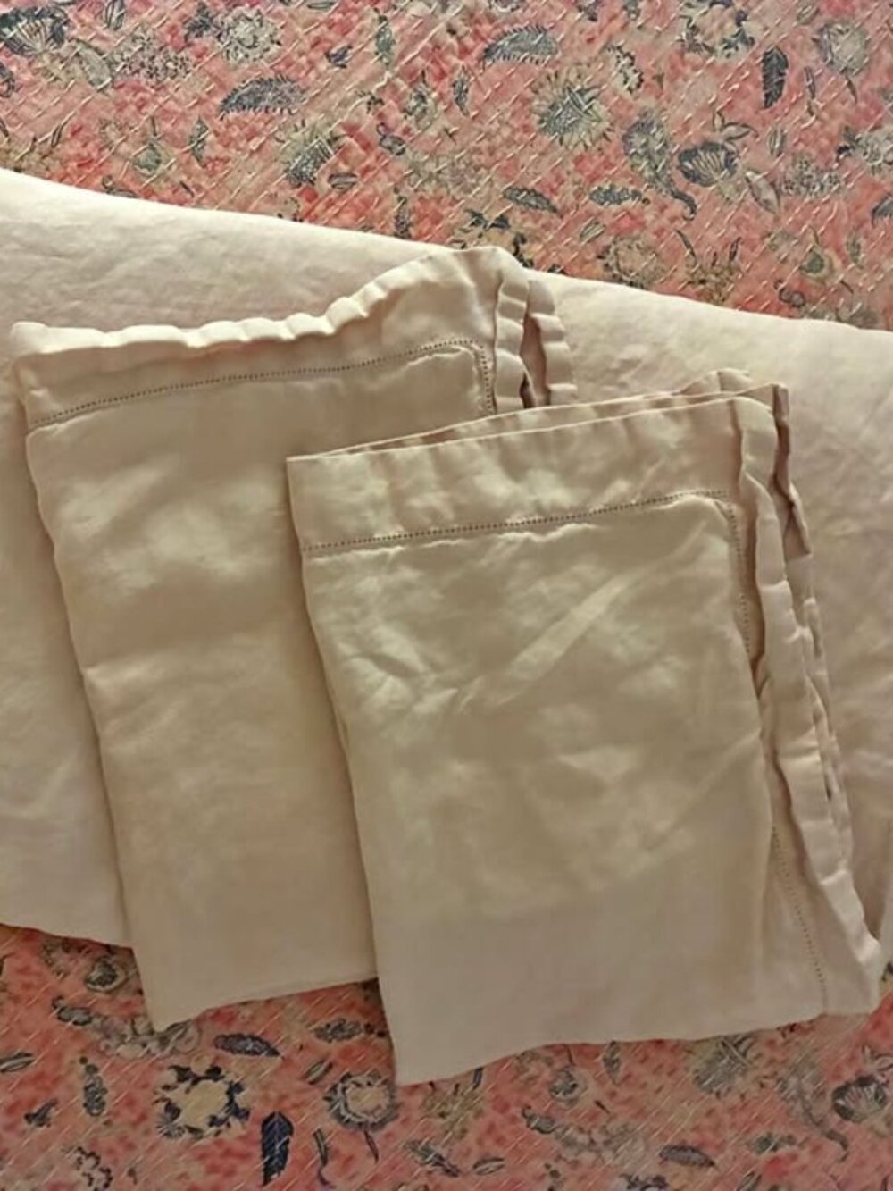Pottery Barn NATURAL QUEEN Linen Duvet Cover Set.2 Standard Shams